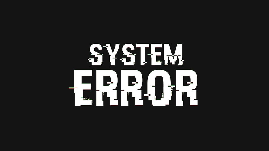 Glitch Art System Error Typography on Dark Background HD wallpaper