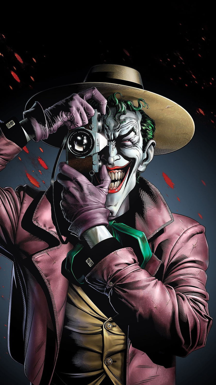 The Joker Holding Vintage Camera With Manic Grin In Purple Suit, Joker, camera HD phone wallpaper