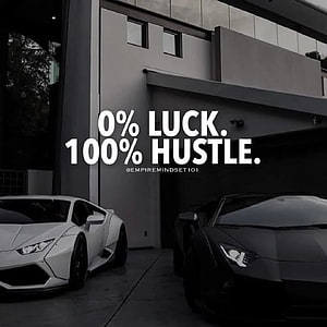 White and Black Lamborghini Aventador Pair Parked in Modern Garage with Hustle Quote HD phone wallpaper
