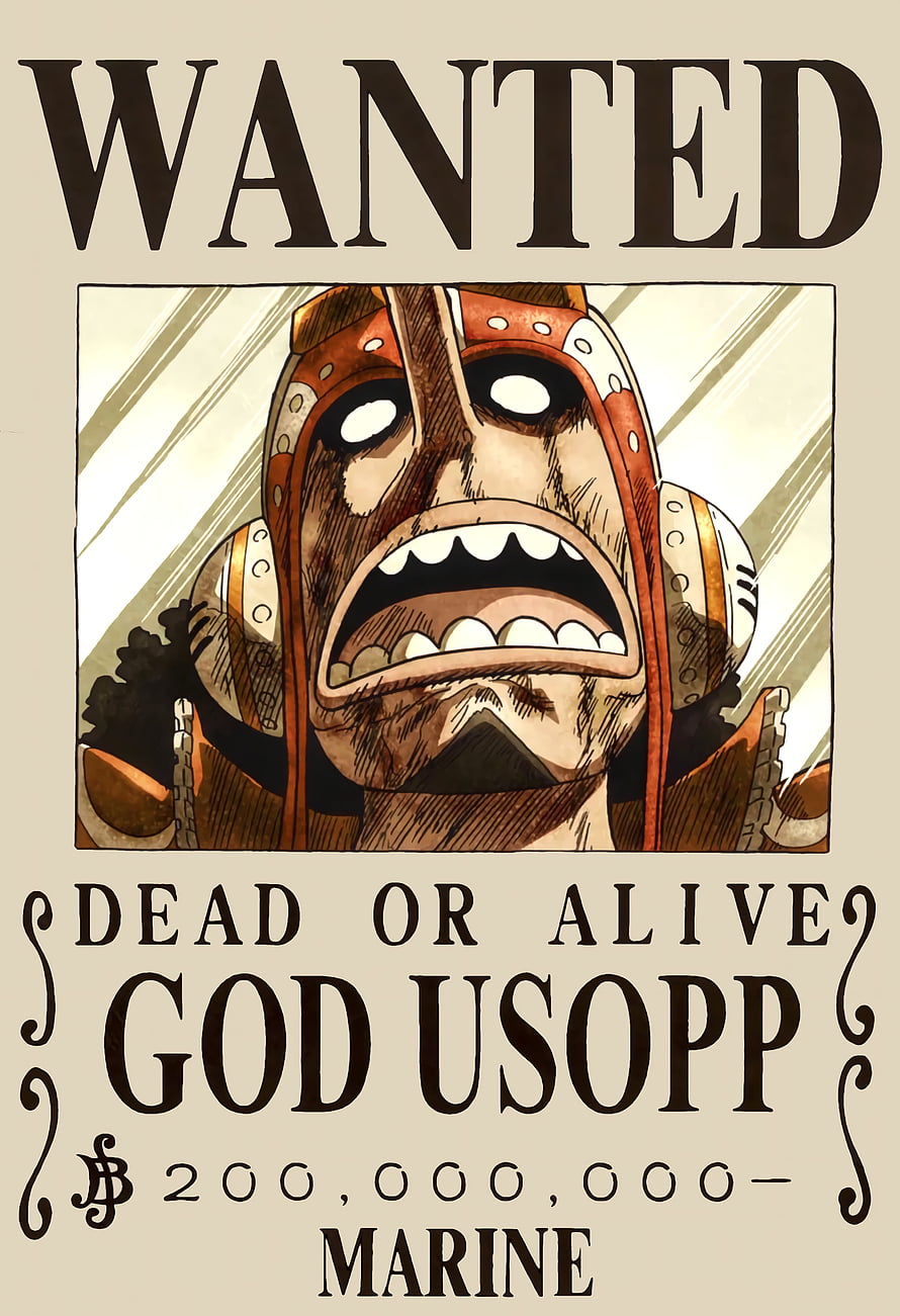 God Usopp Wanted Poster One Piece Anime Character Artwork HD phone wallpaper