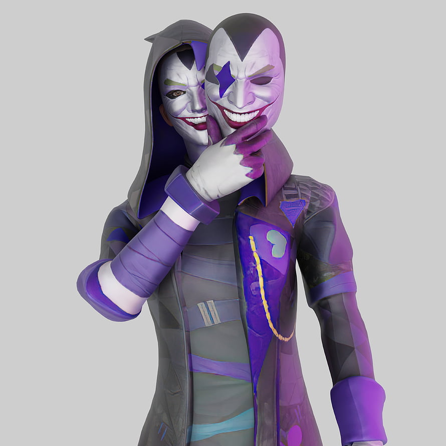 PUBG Mobile Joker Skin Character Render in Purple and Grey Tactical Outfit HD phone wallpaper