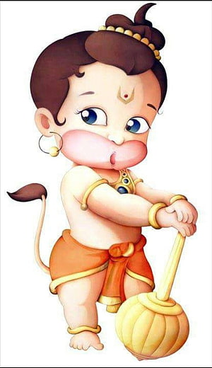 Cute Baby Hanuman Holding Golden Mace Illustration, Seema Agarwal on Jai Shree Shyam. Bal hanuman, Hanuman, Baby Hanuman HD phone wallpaper