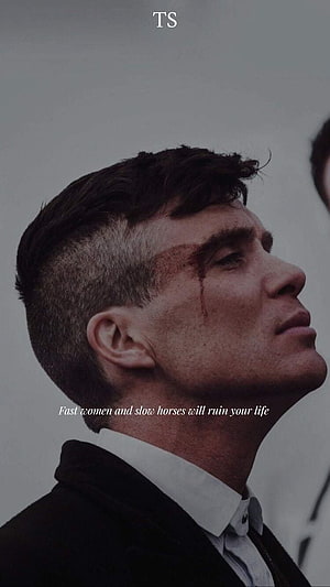 Thomas Shelby Profile Portrait With Facial Injury And Dark Suit HD phone wallpaper
