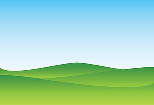 Minimalist Green Hills and Blue Sky Vector Landscape Illustration HD wallpaper