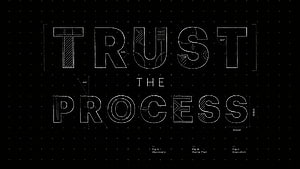 Trust The Process Blueprint Typography on Black Grid Background HD wallpaper