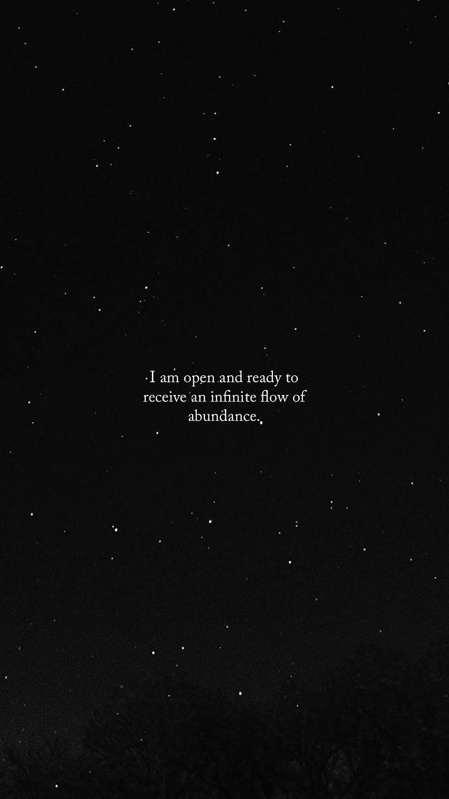 Starry Night Sky With Inspirational Abundance Affirmation Quote HD phone wallpaper