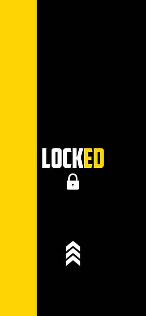 Minimalist Black and Yellow Locked Screen Wallpaper with Padlock Icon HD phone wallpaper