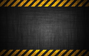 Dark Metal Texture Background With Yellow And Black Hazard Stripes HD wallpaper