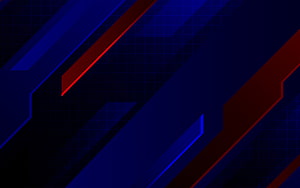 Abstract Blue and Red Geometric Lines on Dark Grid Background HD wallpaper