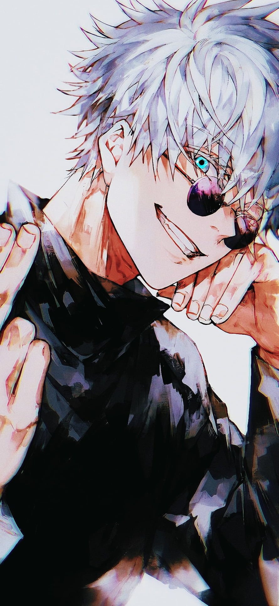 Gojo Satoru Anime Character Portrait With White Hair And Glasses HD phone wallpaper