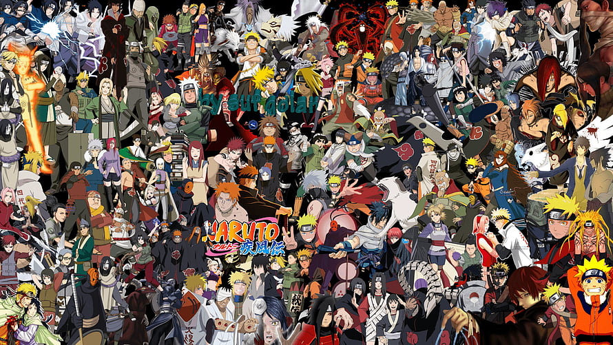 Complete Naruto and Shippuden Character Collection Anime Group Artwork HD wallpaper