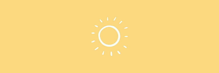 Minimalist White Sun Icon on Soft Yellow Background for Social Media Banners HD wallpaper