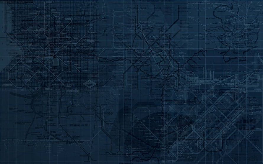 Dark Blue City Map Blueprint Texture with Grid Lines and Urban Street Network HD wallpaper
