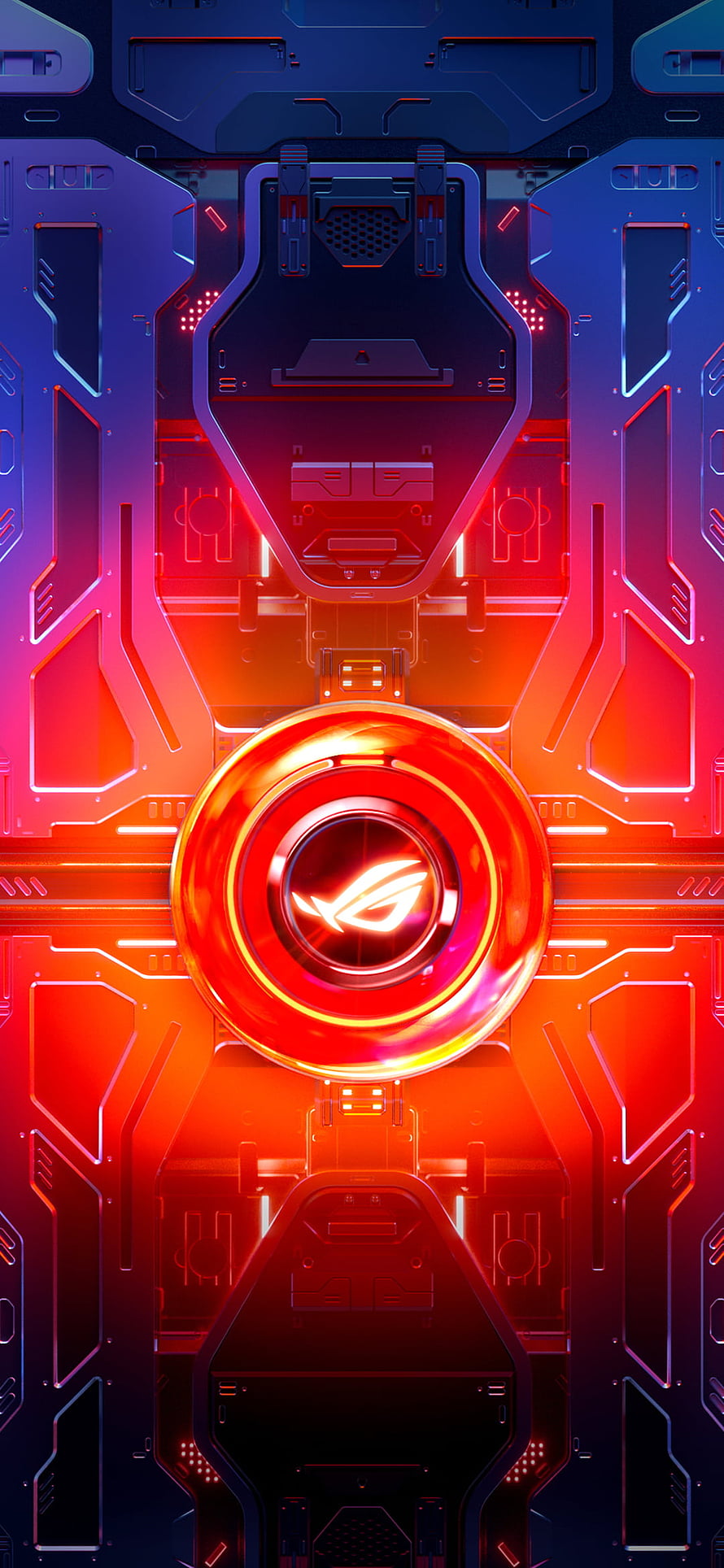 Asus ROG Phone 3 Gaming Device with Glowing Red Logo and Futuristic Circuit Design HD phone wallpaper