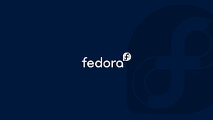 Fedora Linux Minimalist Dark Blue Desktop Background with Official Logo HD wallpaper