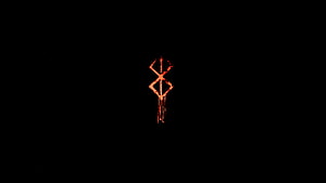 Berserk Brand Symbol in Glowing Red on Black Background HD wallpaper