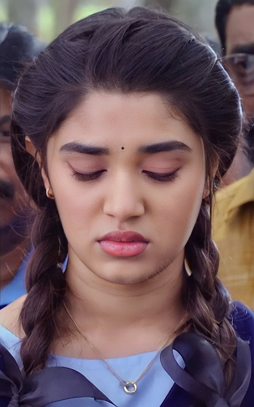 Krithi Shetty Close-Up Portrait With Braided Hair And Soft Makeup HD phone wallpaper