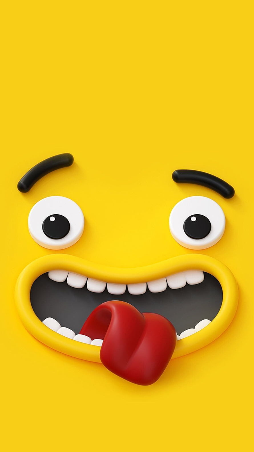 3D Yellow Smiley Face with Tongue Out and Big Grin HD phone wallpaper