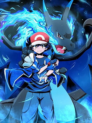 Ash Ketchum and Mega Lucario Anime Wallpaper HD phone wallpaper