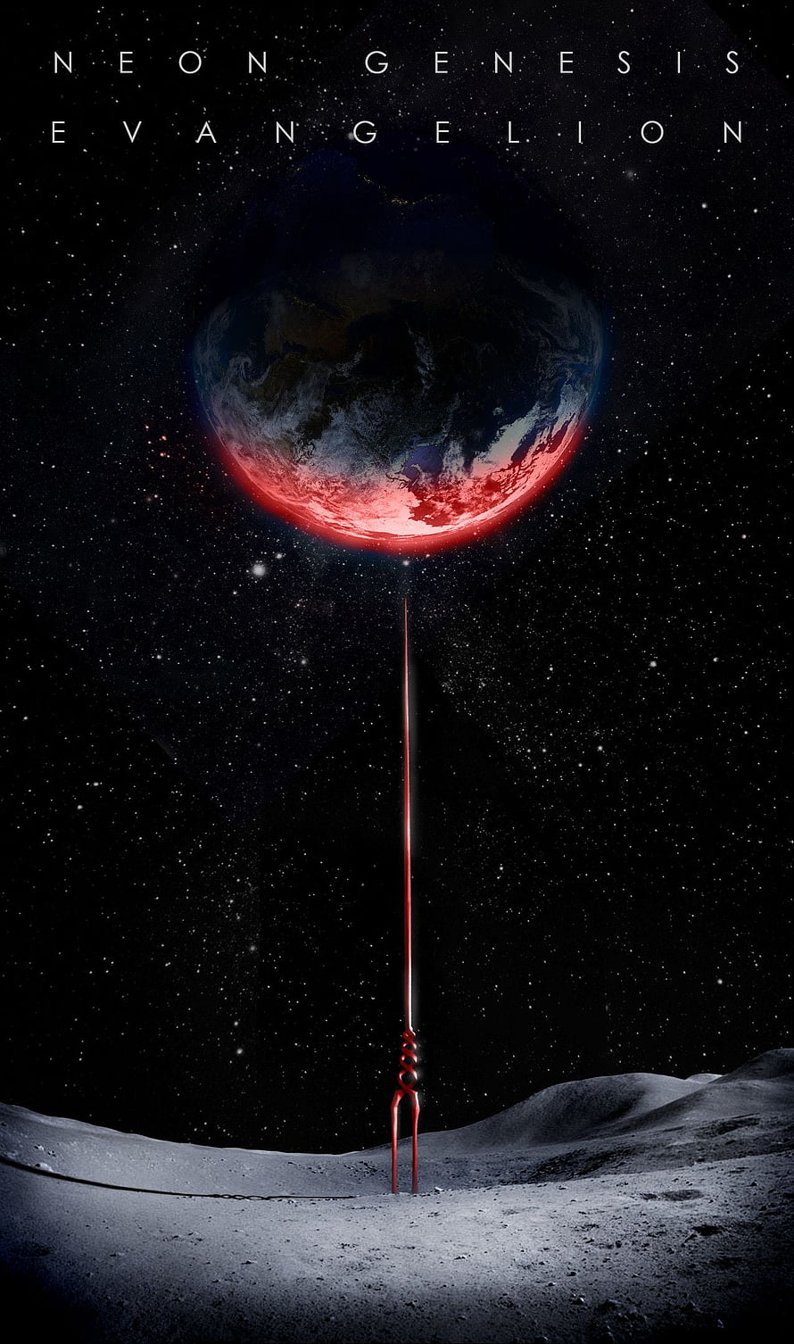 Neon Genesis Evangelion Spear of Longinus and Earth in Space HD phone wallpaper