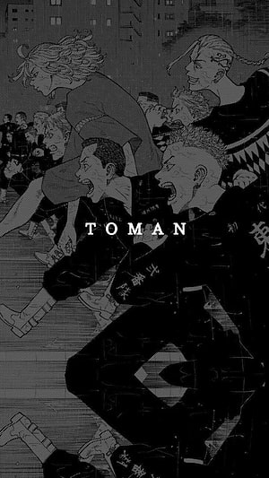 Tokyo Revengers Toman Gang Members in Black and White Manga Illustration, Tokyo revengers, mikey, toman HD phone wallpaper