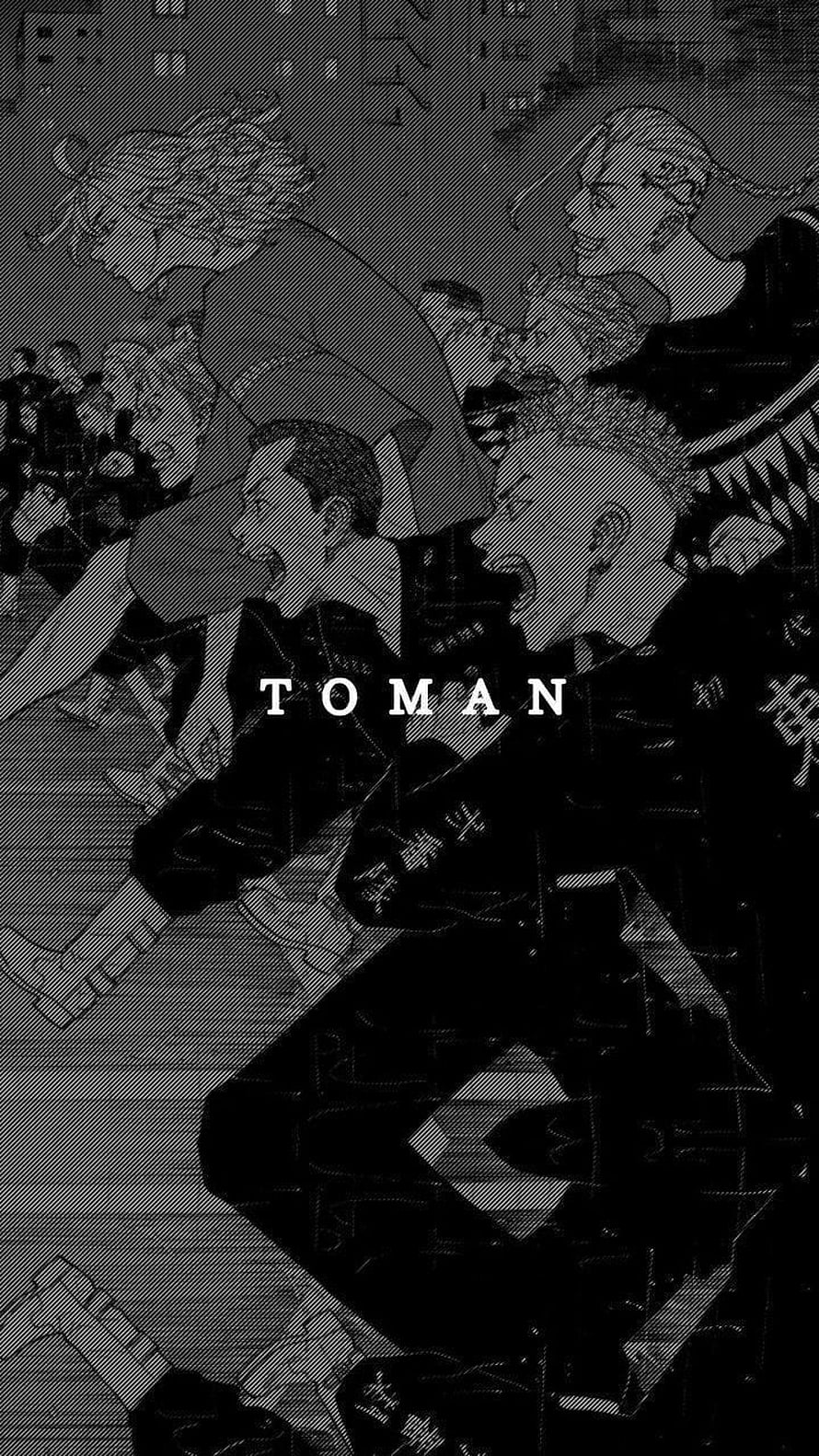 Tokyo Revengers Toman Gang Members in Black and White Manga Illustration, Tokyo revengers, mikey, toman HD phone wallpaper
