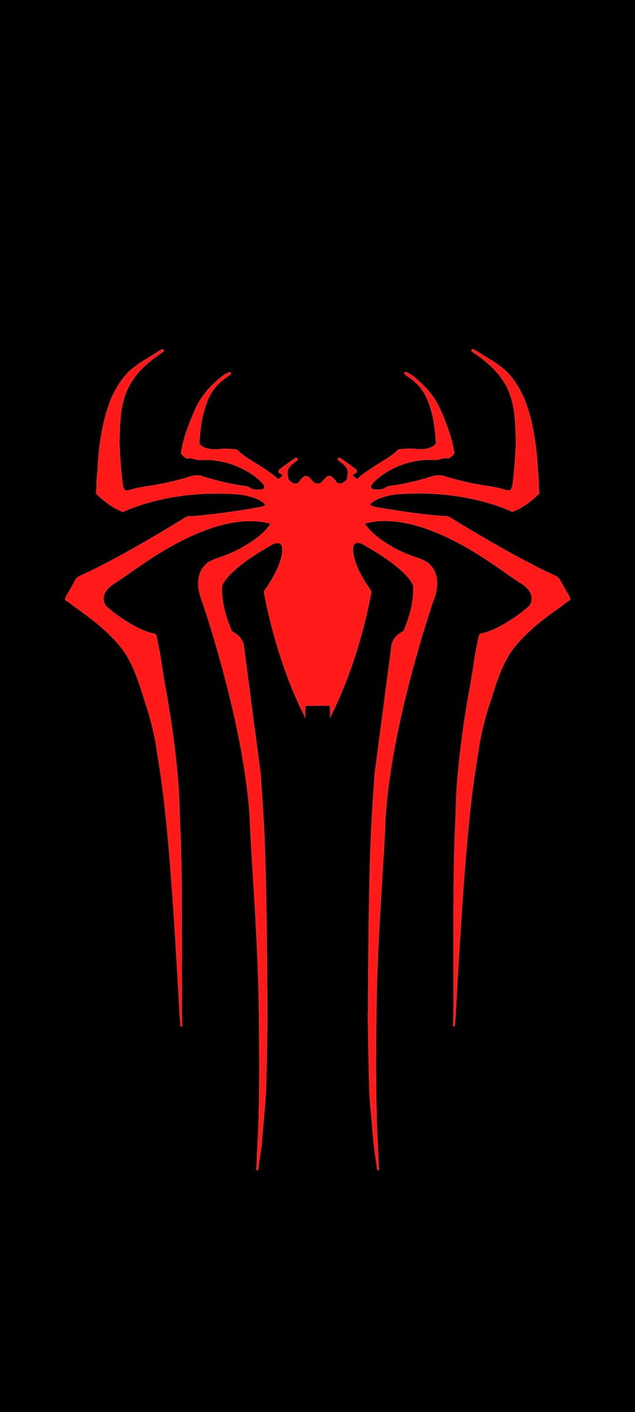 Minimalist Red Spider-Man Logo on Black Background, Spiderman Logo , symbol, art, movie, superhero, black, hero, red, marvel, , design, , spider HD phone wallpaper