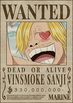 Vinsmoke Sanji Wanted Poster Anime Art Print HD phone wallpaper