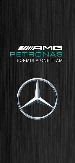 Mercedes-AMG Petronas Formula One Team Emblem on Dark Brushed Metal Background HD phone wallpaper