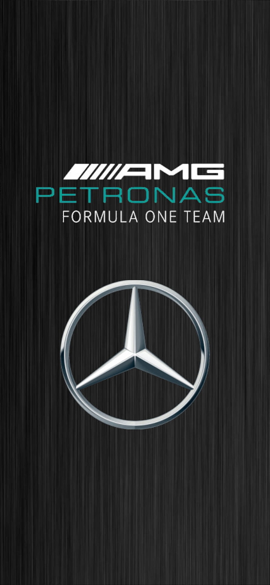 Mercedes-AMG Petronas Formula One Team Emblem on Dark Brushed Metal Background HD phone wallpaper