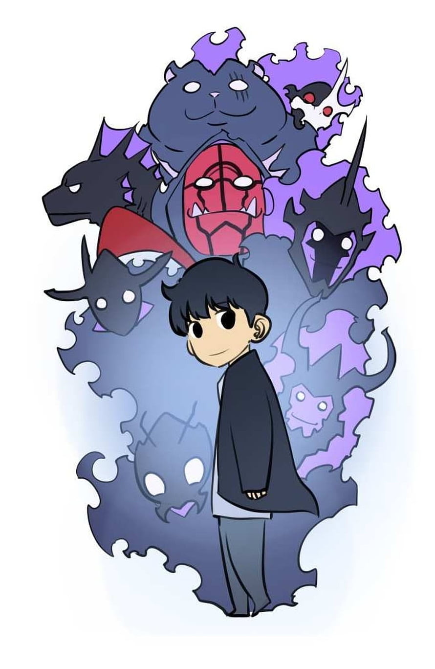 Chibi Ijin-chan Anime Character with Shadow Monsters and Demons HD phone wallpaper