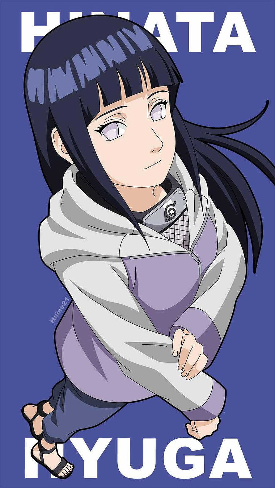 Hinata Hyuga Anime Character Portrait in White Hoodie and Purple Top HD phone wallpaper