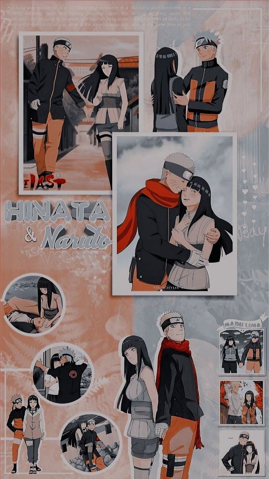 Naruto and Hinata Love Story Fan Art Collage Wallpaper HD phone wallpaper