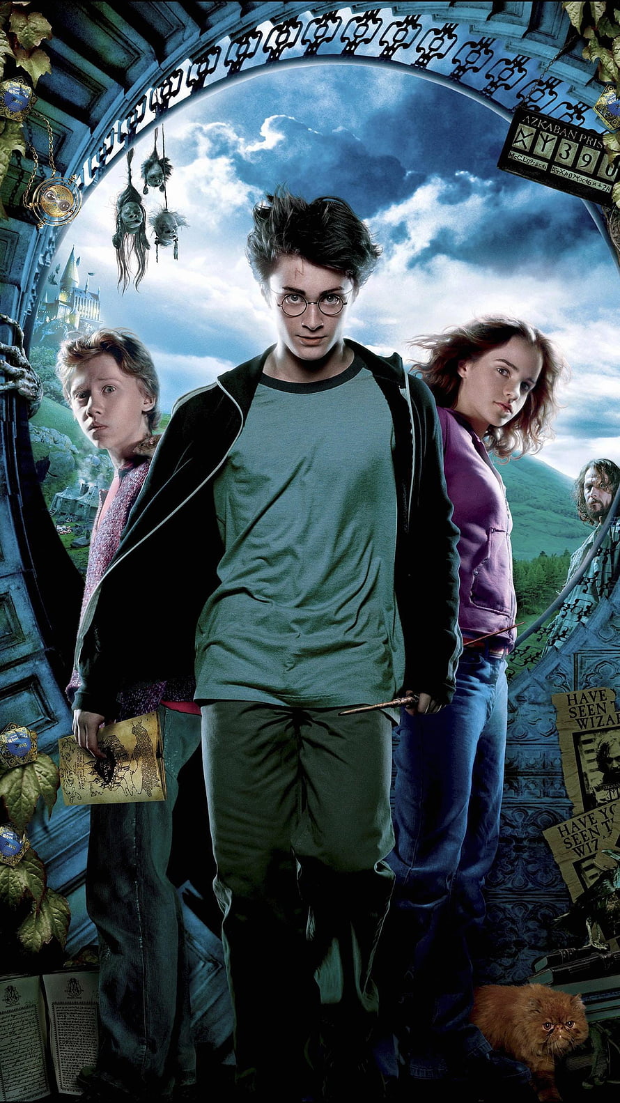 Harry Potter and the Prisoner of Azkaban Movie Poster with Hogwarts and Dementors HD phone wallpaper