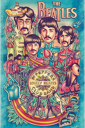 The Beatles Sgt Pepper's Lonely Hearts Club Band psychedelic poster art featuring John Paul George and Ringo HD phone wallpaper