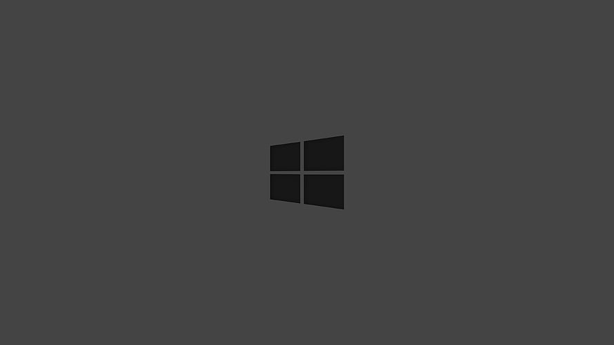 Minimalist Windows 10 Logo on Dark Grey Background HD wallpaper