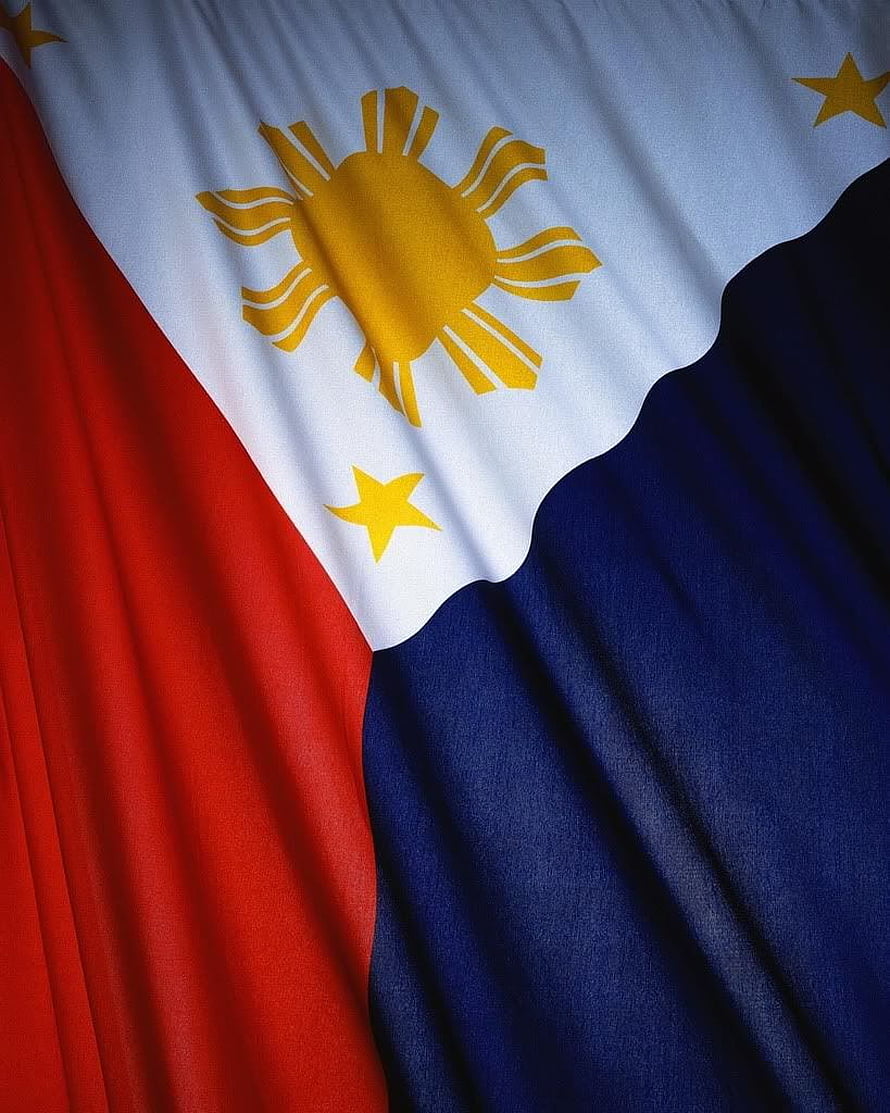 Philippine National Flag Waving in Wind with Sun and Stars HD phone wallpaper