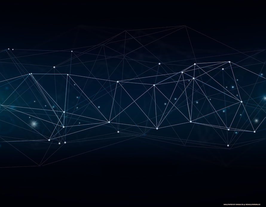 Abstract Blue Geometric Network Lines and Nodes on Dark Background HD wallpaper