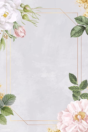 Elegant Watercolor Floral Border with Gold Accents and Green Leaves HD phone wallpaper