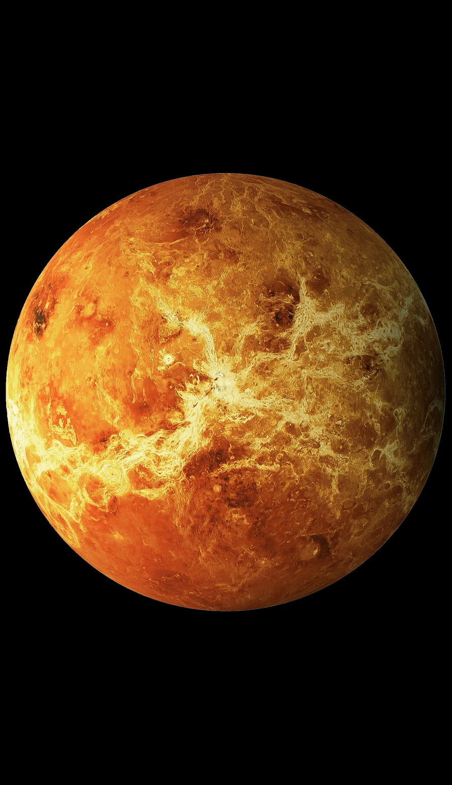 Venus Planet Surface Texture with Swirling Cloud Patterns in Deep Space HD phone wallpaper