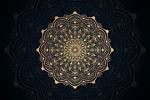 Intricate Gold Mandala Pattern on Dark Blue Background, Gold lace mandala design on dark mandala background 1101257 Vector Art at Vecteezy, Mandala Dark HD wallpaper