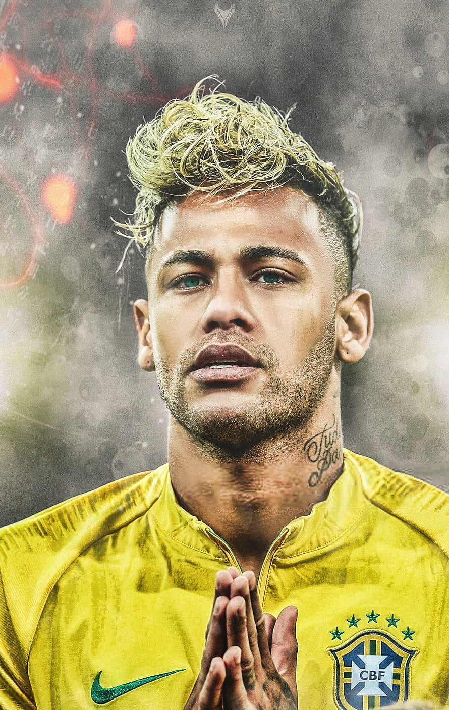 Neymar Jr Brazil National Team Yellow Jersey Portrait HD phone wallpaper