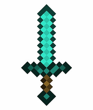 Minecraft Diamond Sword Pixel Art Icon on White Background HD phone wallpaper