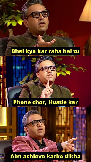 Ashneer Grover Motivational Meme With Three Expressive Panels HD phone wallpaper