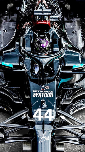 Lewis Hamilton Mercedes Petronas Formula 1 Car Number 44 Front View HD phone wallpaper