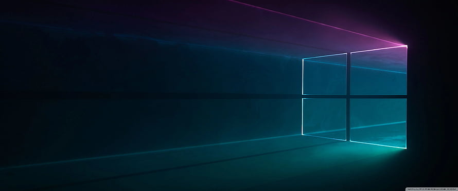 Windows 10 Default Desktop Background with Glowing Window Logo HD wallpaper