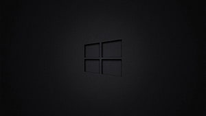 Windows 10 Dark Minimalist Black Desktop Background with Subtle Logo HD wallpaper
