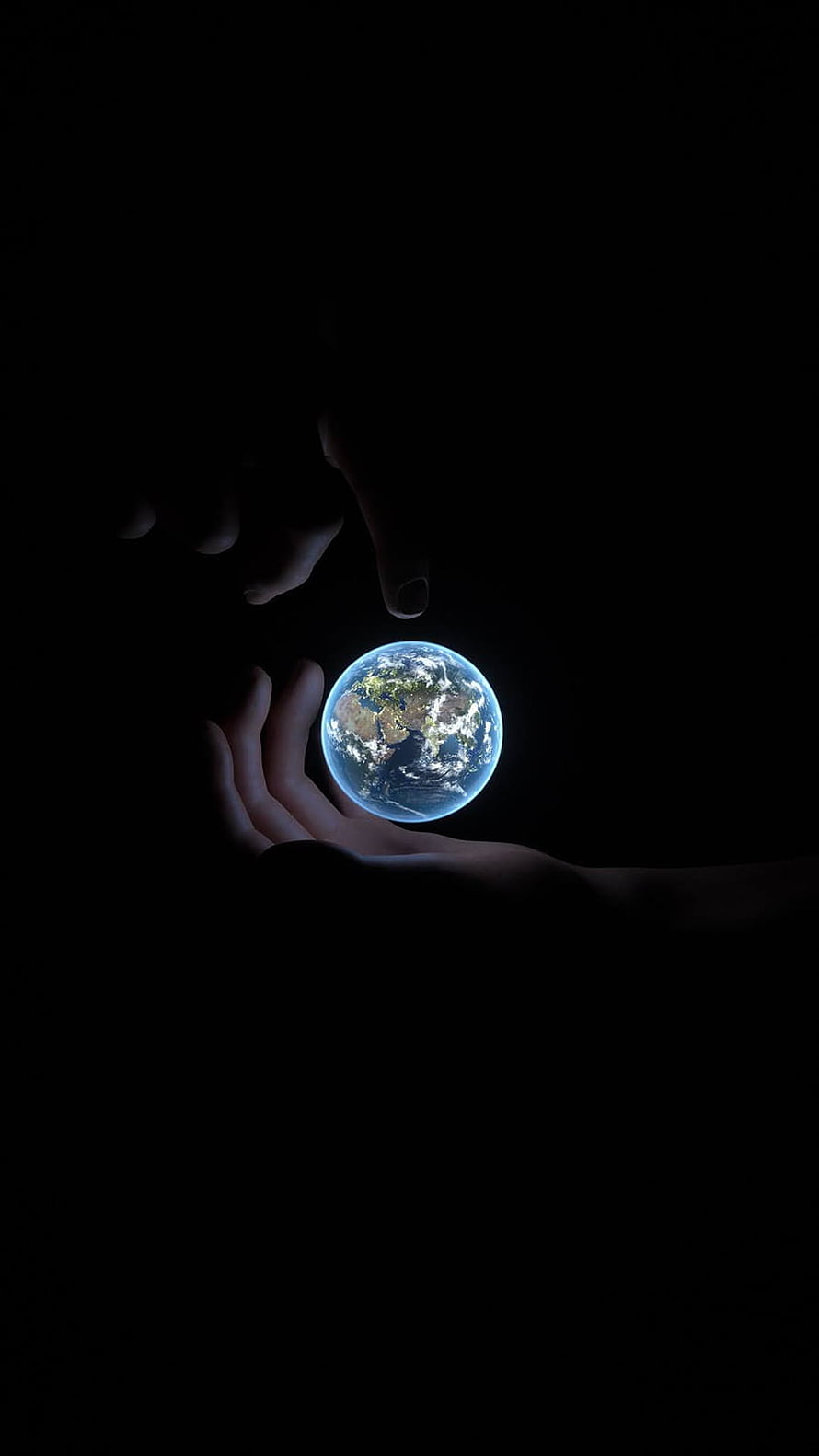 Hands Holding Planet Earth in Darkness - Environmental Conservation Concept HD phone wallpaper