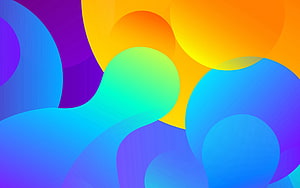 Vibrant Abstract Gradient Background With Overlapping Colorful Circles And Smooth Shapes HD wallpaper