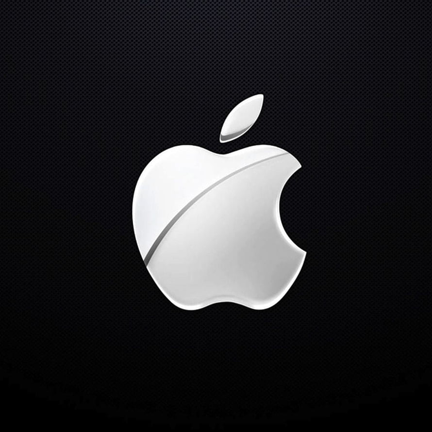 Glossy White Apple Logo on Dark Textured Background HD phone wallpaper